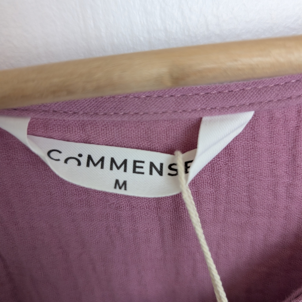 NWT Commense Mauve Tie-Front Blouse Crop Top In the Front - Picture 3 of 7